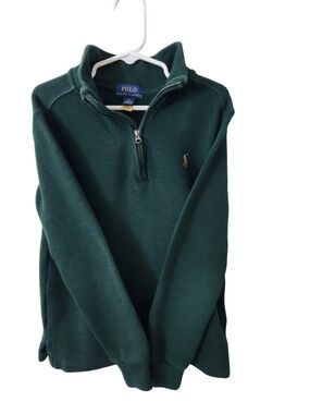 Boys Polo by Ralph Lauren Forest Green Quarter-Zip Sweater